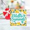 Hello Summer Lemon Wood Block Sign, 5 x 5 Inches – Cheerful Summer Décor for Home, Kitchen, and Table Displays